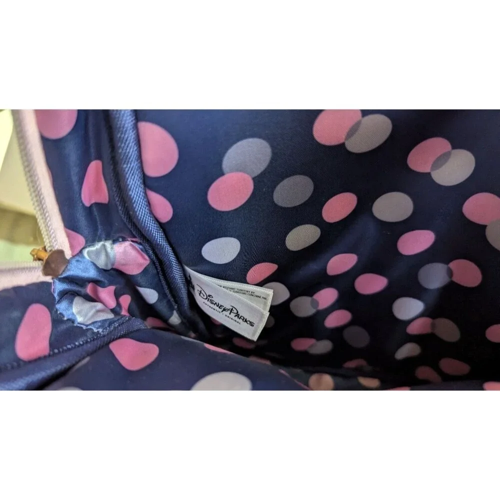 Disney‎ Parks Minnie Mouse Rose Gold Sequin Polka Dot 12 inch Backpack Pink